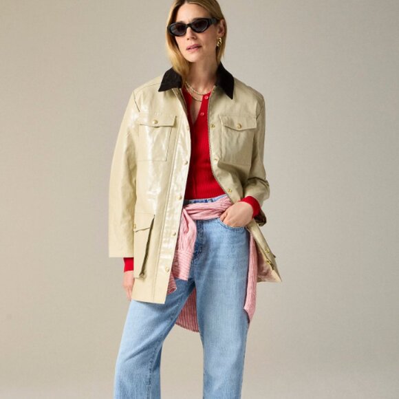 J.Crew Collection Barn Jacket™ in laminated linen - Size Small - Picture 1 of 4
